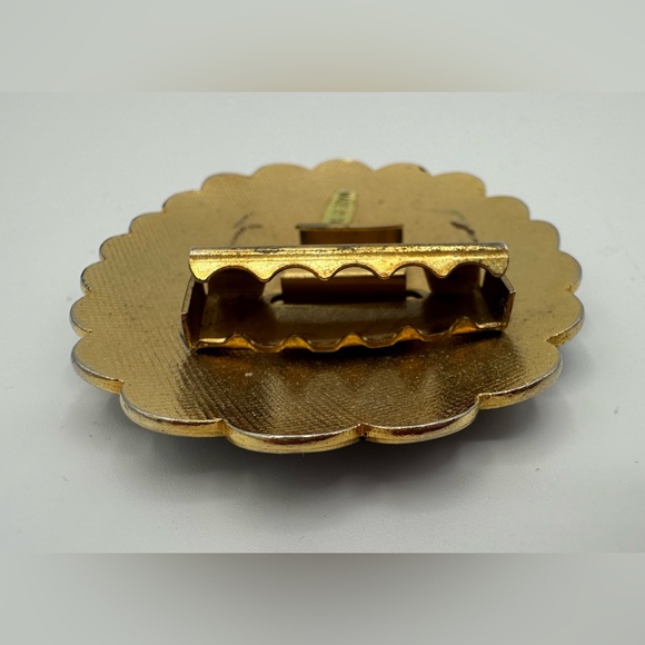 Cloisonné Enamel Rainbow Peacock Belt Buckle Great Vintage Condition! Gold Tone - Picture 5 of 9